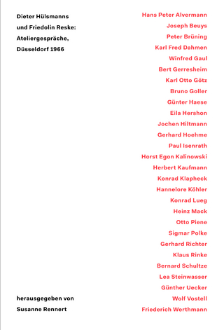 Dieter Hülsmanns und Friedolin Reske: Ateliergespräche, Düsseldorf 1966