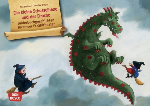 Die kleine Schusselhexe und der Drache. Kamishibai Bildkartenset - Anu Stohner