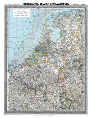 Historische Karte: NIEDERLANDE, BELGIEN und LUXEMBURG- um 1900 [gerollt]