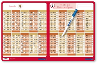 Ich übe alle Divisionsaufgaben mit Stift