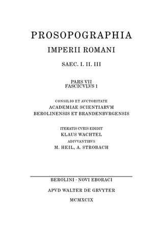 Prosopographia Imperii Romani Saec I, II, III. / (Q - R)