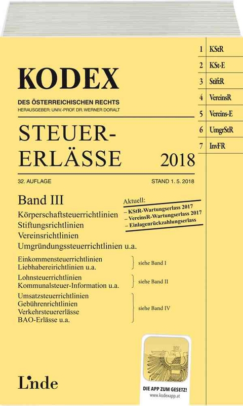 KODEX Steuer-Erl&auml;sse 2018 Band III - Andrei Bodis