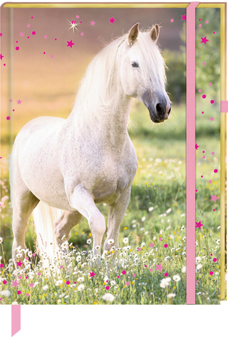 Notizbuch mit Stoffeinband - Pferdefreunde - Meine Notizen