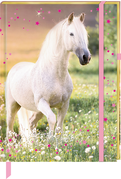 Notizbuch mit Stoffeinband - Pferdefreunde - Meine Notizen