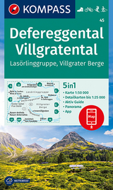 KOMPASS Wanderkarte Defereggental, Villgratental, Las&ouml;rlinggruppe, Villgrater Berge - 
