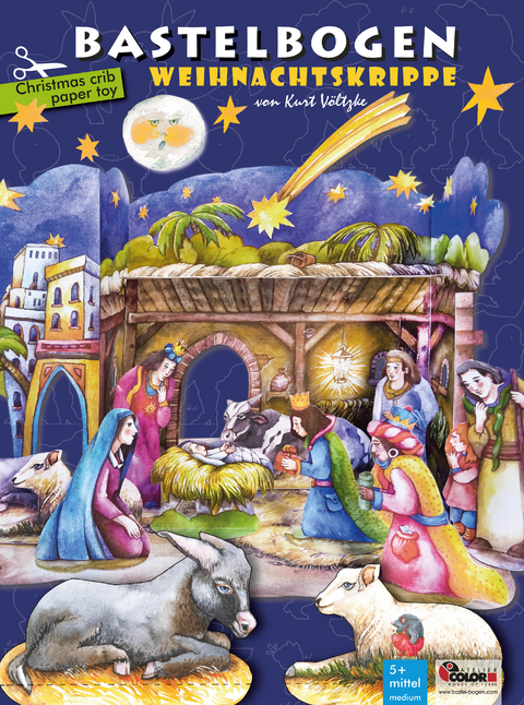 Weihnachtskrippe Bastelbogen - 