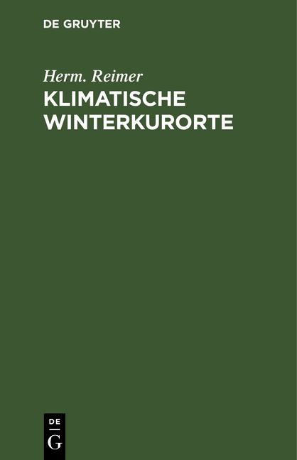 Klimatische Winterkurorte - Herm. Reimer