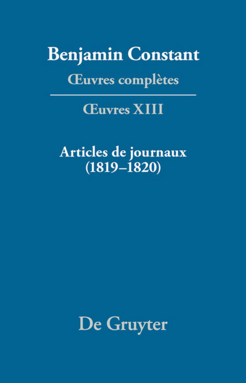 Articles de journaux (1819&ndash;1820) - 