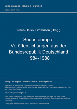 Südosteuropa-Veröffentlichungen aus der Bundesrepublik Deutschland 1984-1988