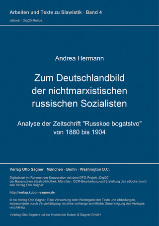 Zum Deutschlandbild der nichtmarxistischen russischen Sozialisten