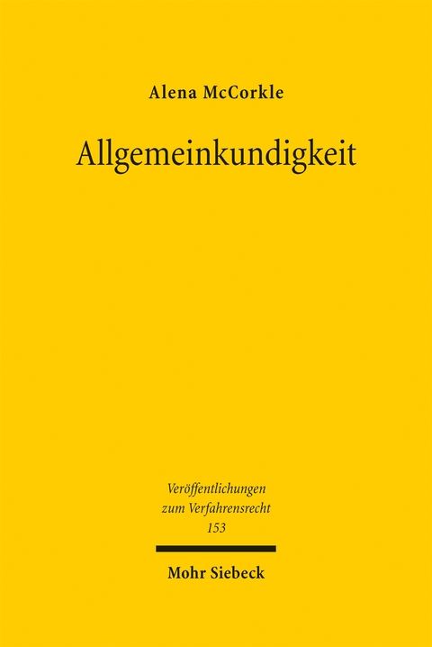 Allgemeinkundigkeit - Alena McCorkle