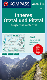 KOMPASS Wanderkarte Inneres &Ouml;tztal und Pitztal, Gurgler Tal, Venter Tal - 