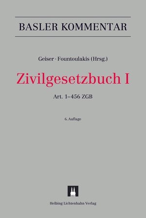 Zivilgesetzbuch I - Regina Aebi-M&uuml;ller, Kurt Affolter, Stefanie Althaus, Piera Beretta, Yvo Biderbost, Rafael Br&auml;gger, Peter Breitschmid, Roland B&uuml;hler, Michelle Cottier, Lorenz Droese, Thomas Eichenberger, Mario Etzensberger, Roland Fankhauser, Christiana Fountoulakis, Thomas Geiser, Urs Gloor, Cora Graf-Gaiser, Harold Gr&uuml;ninger, Markus Guggenb&uuml;hl, Heinz Hausheer, Heinrich Honsell, Michael Huber, Claire Huguenin (&dagger;), Bruno Huwiler, Bernhard Isenring, Alexandra Jungo, Annasofia Kamp, Martin A. Kessler, Pius Koller, Thomas Koller, Flavio Lardelli, Urs Lehmann, Bettina Lienhard, Luca Maranta, Andreas Meili, Michel Montini, Christophe Peter Reitze, Ruth E. Reusser, Daniel Rosch, Urs Scherrer, Matthias Schwaibold, Ivo Schwander, Ingeborg Schwenzer, Annette Spycher, Daniel Staehelin, Tim Oliver Stavro-K&ouml;brich, Benno Studer, Meinrad Vetter, Urs Vogel, Rainer Wey, Isabelle Wildhaber, Sabine Wyss, Margrith Bigler-Eggenberger, Rolando Forni, Daniel Girsberger, Albert Guler, Christoph H&auml;feli, Peter H&auml;nseler, Franz Hasenb&ouml;hler, Anton Heini (&dagger;), Willi Heussler, Ernst Langenegger, Audrey Leuba Orler, Christoph Leuenberger, Adolf L&uuml;chinger, Caterina N&auml;geli, Andrea Opel, Giorgio Piatti, Hans Schmid-H&uuml;ppi, Daniel Steck, Hermann Walser