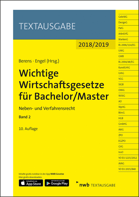 Wichtige Wirtschaftsgesetze für Bachelor/Master, Band 2 - 