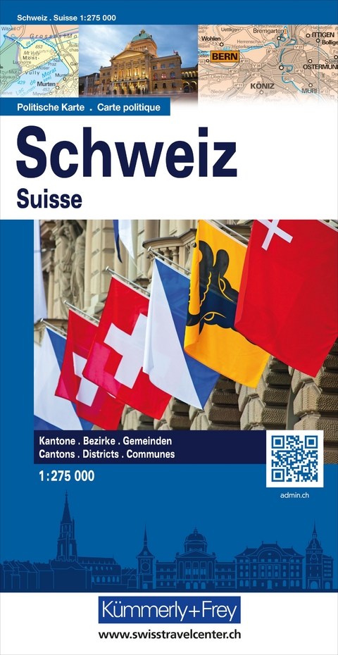 K&uuml;mmerly+Frey Schweiz, Karte politisch 1:275.000
