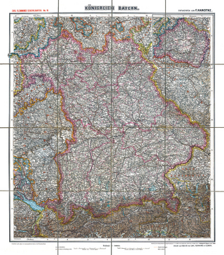 Historische Karte: KÖNIGREICH BAYERN - um 1900 [gerollt]