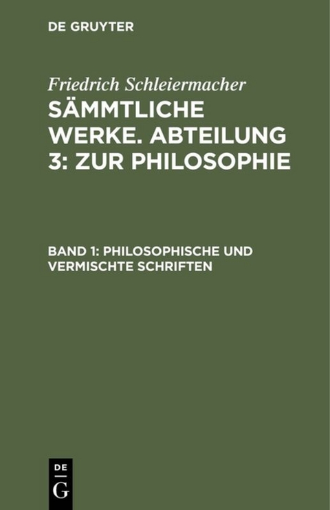 Philosophische und vermischte Schriften