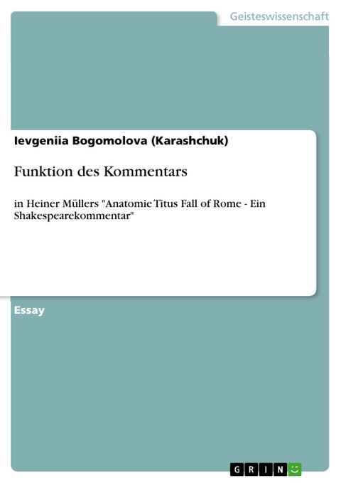 Funktion des Kommentars - Ievgeniia Bogomolova (Karashchuk)