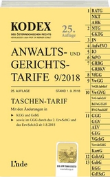 KODEX Anwalts- und Gerichtstarife 9/2018 - Dokalik, Dietmar; Doralt, Werner