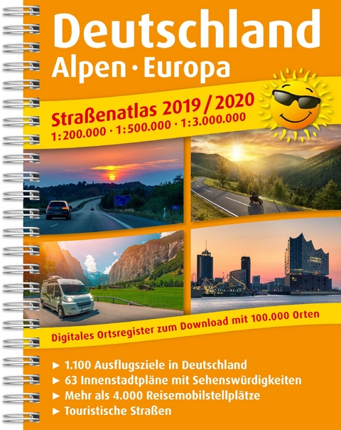 Stra&szlig;enatlas 2019 / 2020 Deutschland, Alpen, Europa 1:200.000