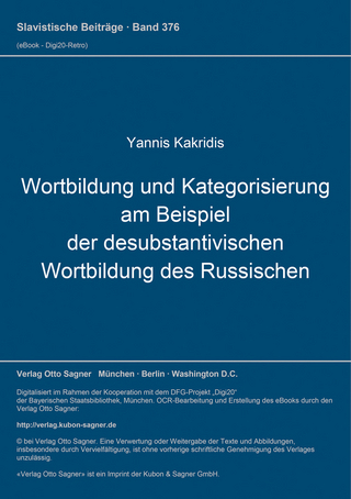 Wortbildung und Kategorisierung am Beispiel der desubstantivischen Wortbildung des Russischen