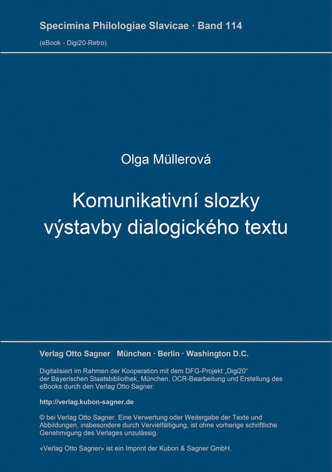 Komunikativn&iacute; složky v&yacute;stavby dialogick&eacute;ho textu - Olga M&uuml;llerov&aacute;