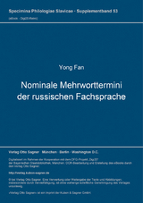 Nominale Mehrworttermini der russischen Fachsprache - Yong Fan
