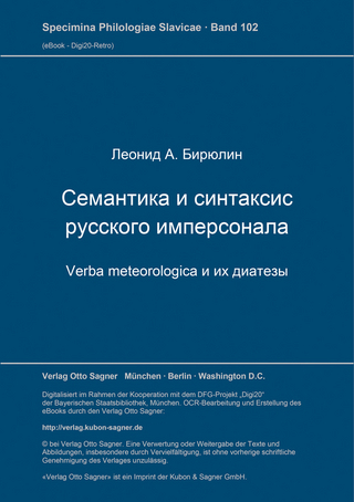 Semantika i sintaksis russkogo impersonala: verba meteorologica i ich diatezy