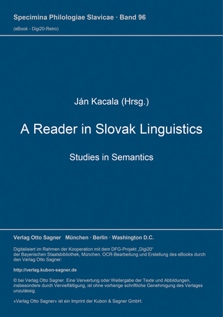 A Reader in Slovak Linguistics