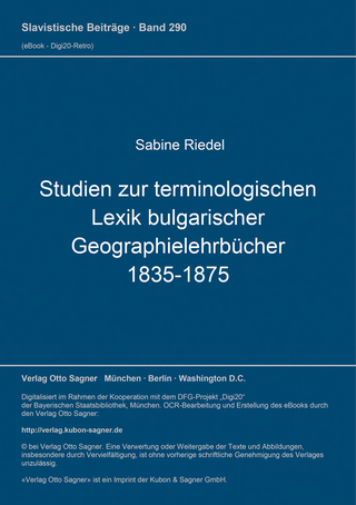 Studien zur terminologischen Lexik bulgarischer Geographielehrbücher (1835-1875)