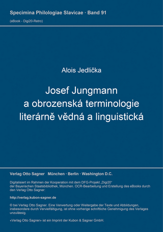 Josef Jungmann a obrozenská terminologie literárně vědná a linguistická