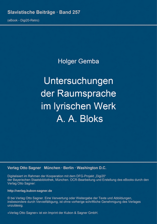 Untersuchungen der Raumsprache im lyrischen Werk A. A. Bloks