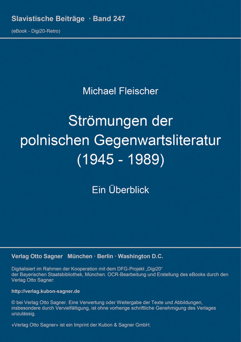 Str&ouml;mungen der polnischen Gegenwartsliteratur (1945 - 1989) - Michael Fleischer