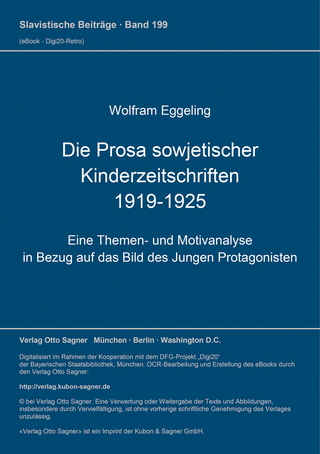 Die Prosa sowjetischer Kinderzeitschriften (1919-1925)