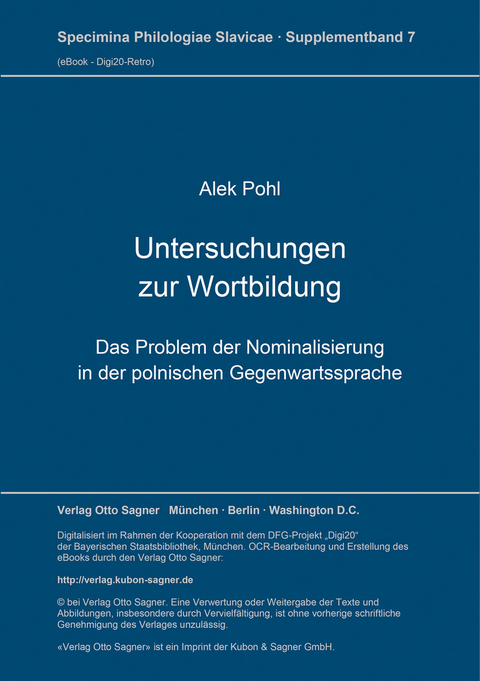 Untersuchungen zur Wortbildung - Alek Pohl