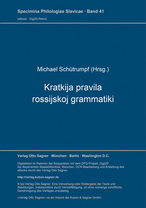 Kratkija pravila rossijskoj grammatiki - Michael Sch&uuml;trump