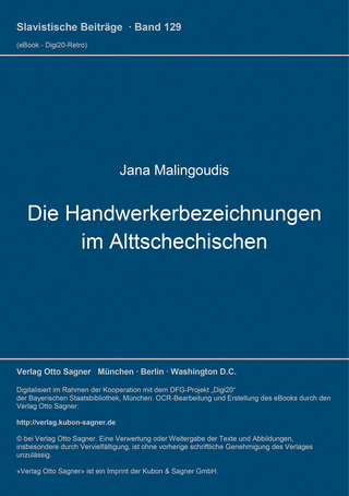 Die Handwerkerbezeichnungen im Alttschechischen