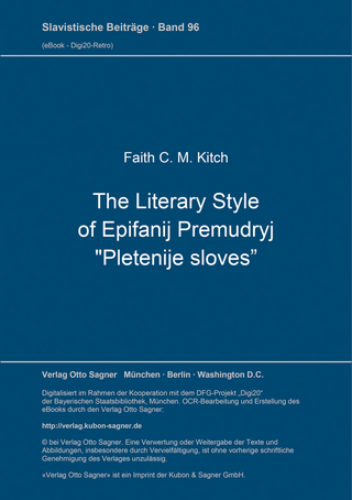 The Literary Style of Epifanij Premudryj 