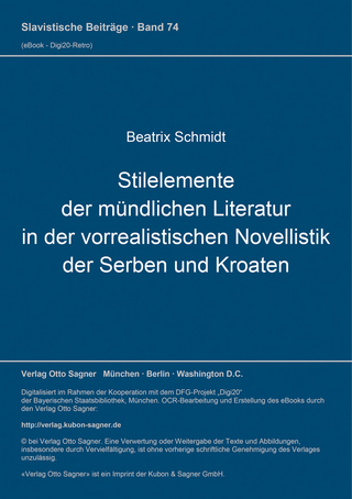 Stilelemente der mündlichen Literatur in der vorrealistischen Novellistik der Serben und Kroaten