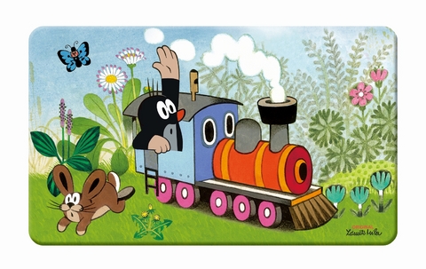 Fr&uuml;hst&uuml;cksbrettchen Der kleine Maulwurf Lokomotive