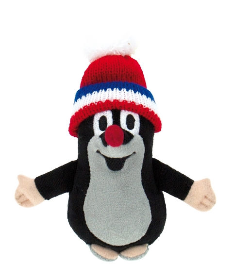 Der kleine Maulwurf Fingerpuppe Winter mit Pudelm&uuml;tze/Bommelm&uuml;tze