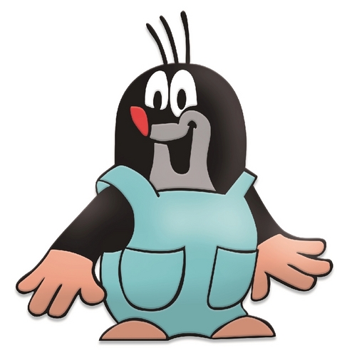 Tr&ouml;tsch Der kleine Maulwurf 3D Magnet mit blauer Hose