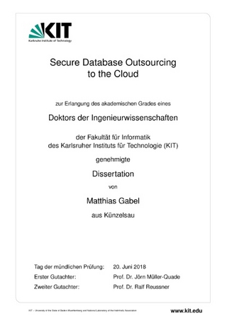 Secure Database Outsourcing to the Cloud