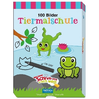 Trötsch Tiermalschule Lernkarten Schreib und wisch weg mit Stift