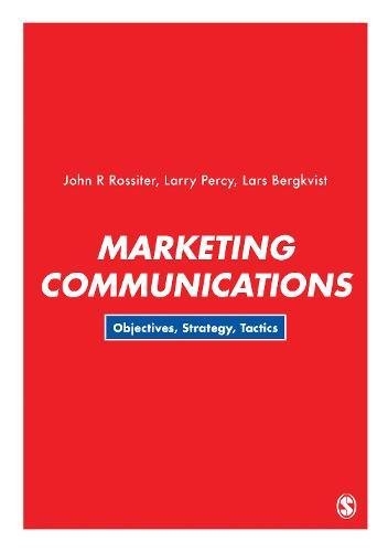 Marketing Communications - John R Rossiter, Larry Percy, Lars Bergkvist