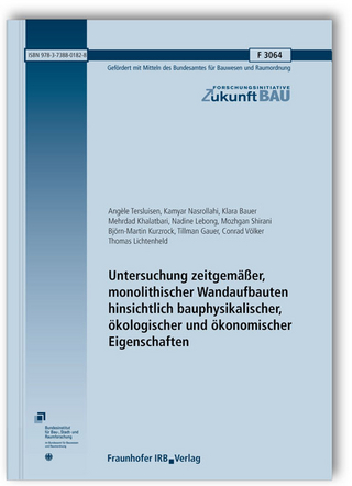 Untersuchung zeitgemäßer, monolithischer Wandaufbauten hinsichtlich bauphysikalischer, ökologischer und ökonomischer Eigenschaften. Abschlussbericht