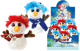 Kuscheltier Schneemann Weihnachten Glitzeraugen Plüschtier