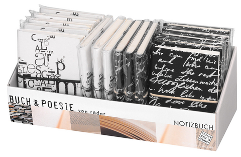 Notizbuch klein gem.: Display 18 Expl.