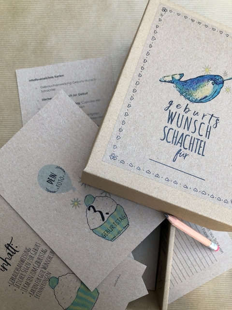 Geburts Wunsch Schachtel Narwal - Ulla Wanda Bisewski