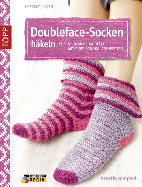 Doubleface-Socken h&auml;keln - Herbert Justen